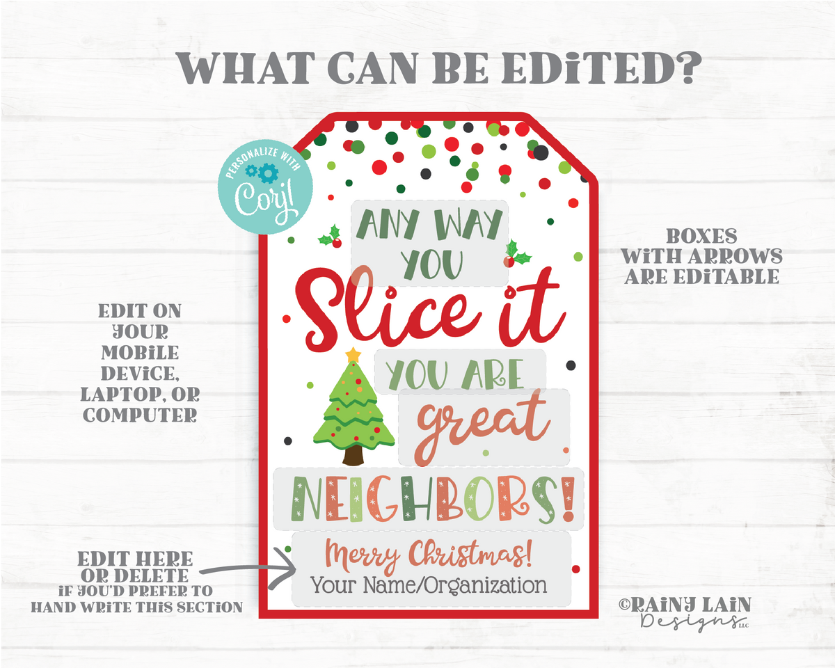 Printable PDF Christmas Holiday Gift Tags, Any Way You Slice It, We Ar —  Posh Park