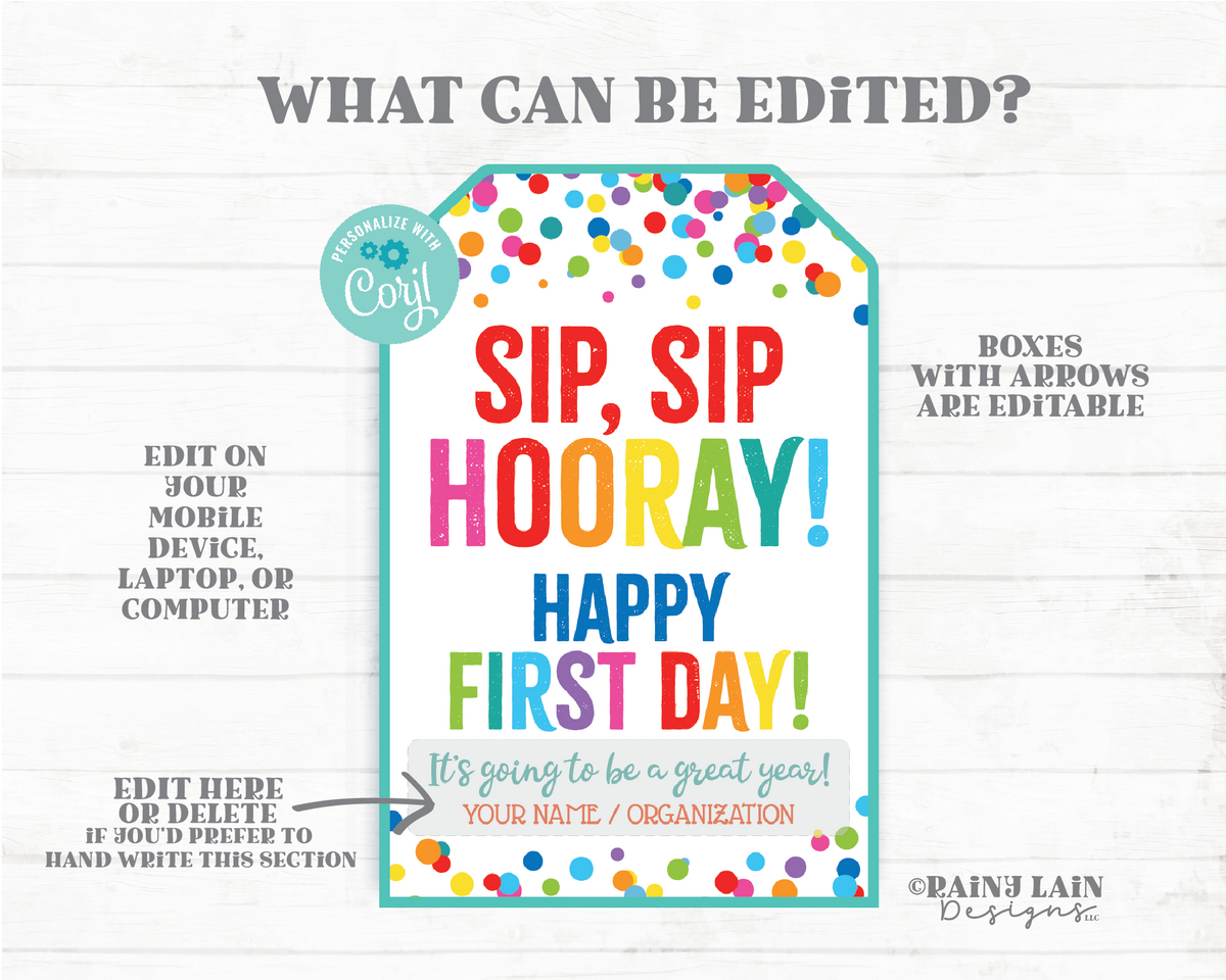 Sip Sip Hooray Ex-STRAW Fun First Day of School Back to School