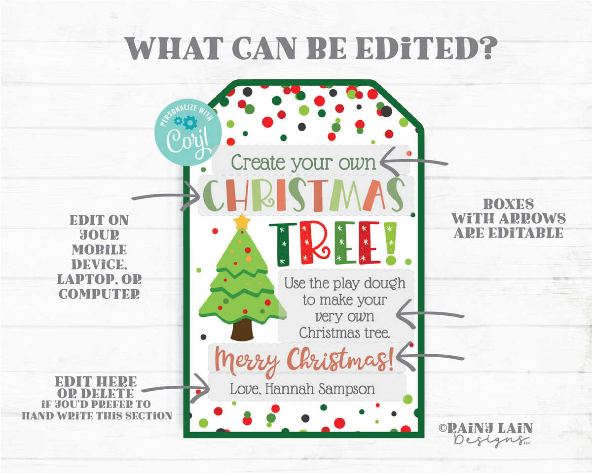 Make Your Own Playdough Christmas Tree Gift Tags — TidyLady Printables