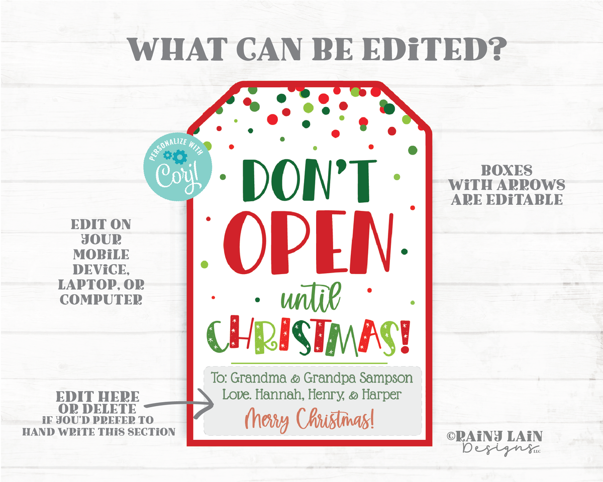 Do Not Open Until Christmas Printable Gift Tags - Everyday Party Magazine