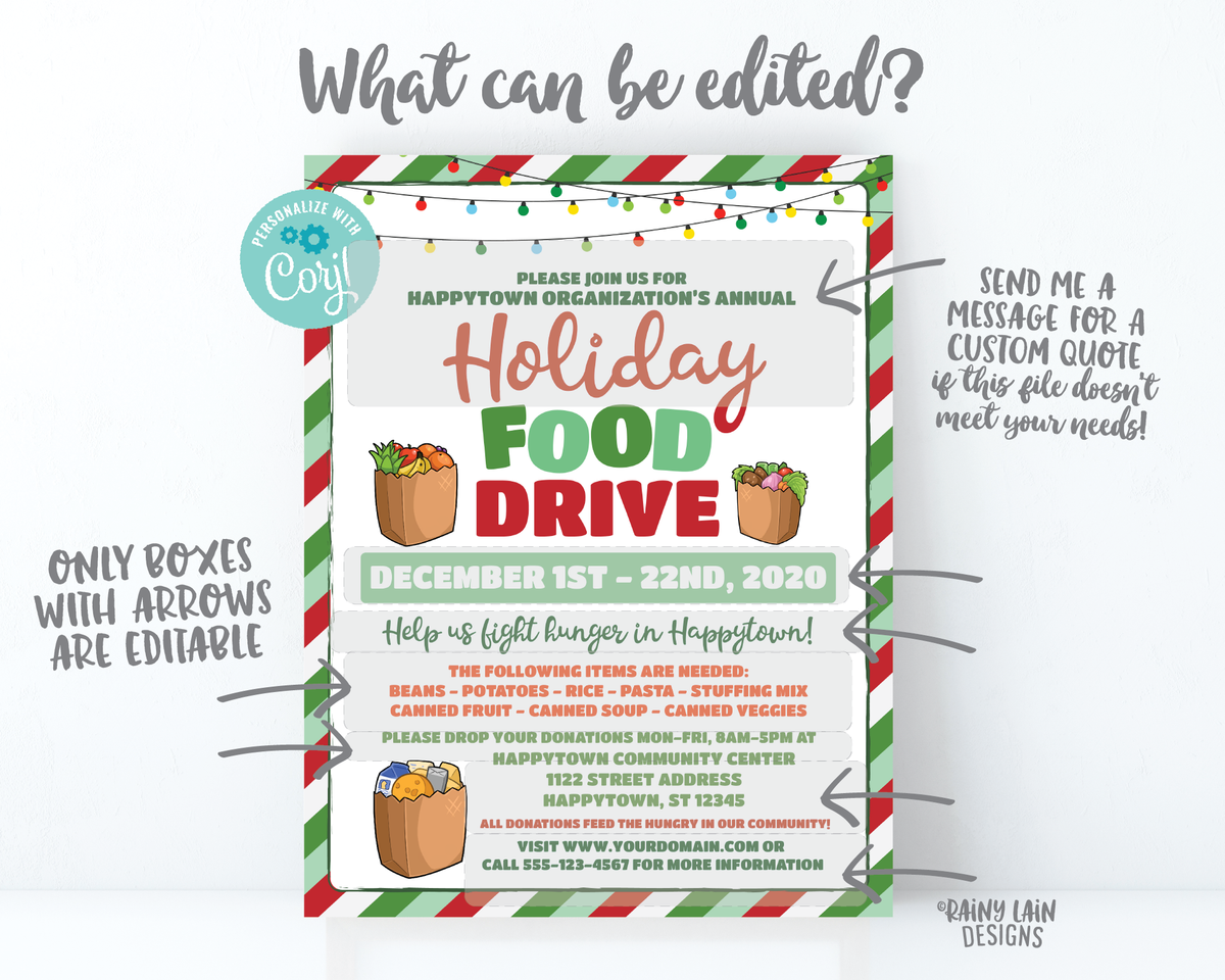 canned food drive poster ideas