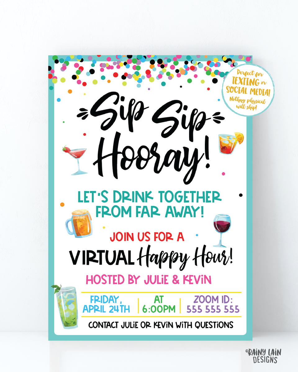 Virtual birthday party deals invitations