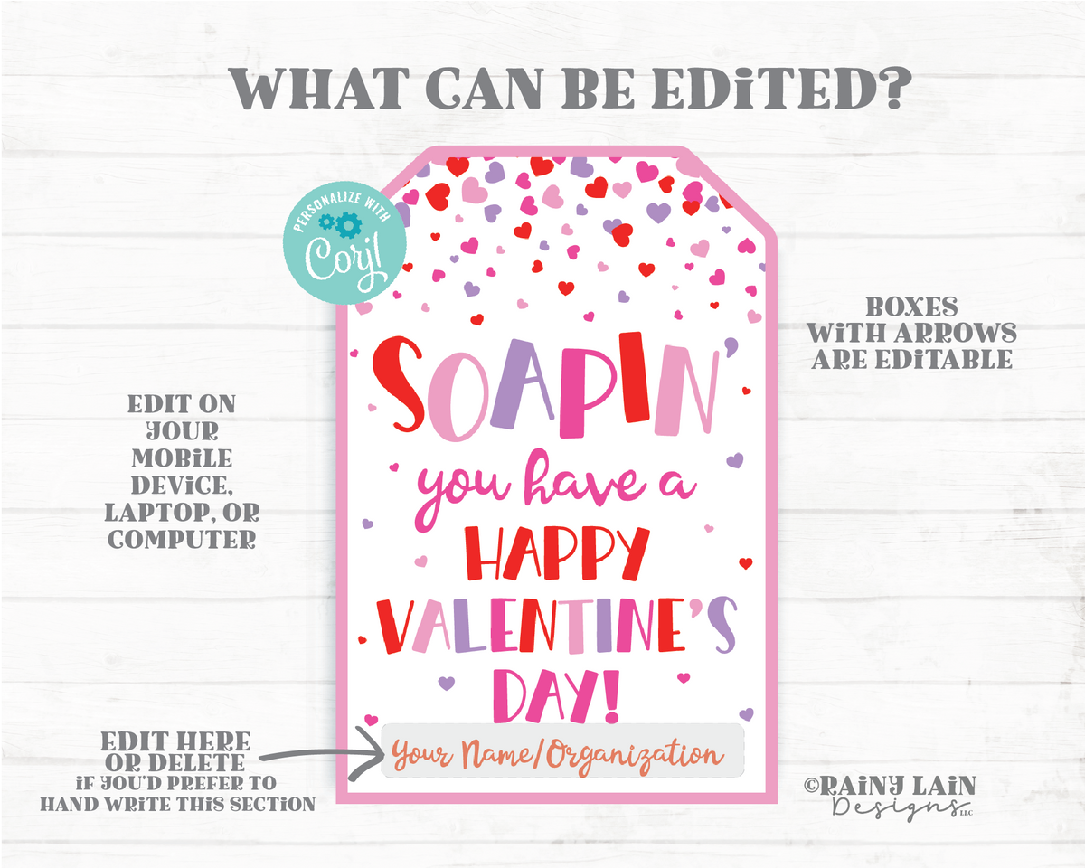 Soapin' You Have A Happy Valentine's Day . Soap Valentine's Day Sticke –  Scrap Bits