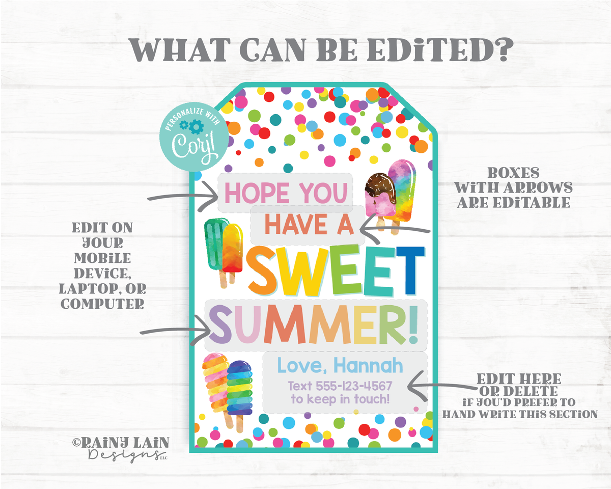 Hope You Have a Sweet Summer Tags Keep In Touch Student Gift