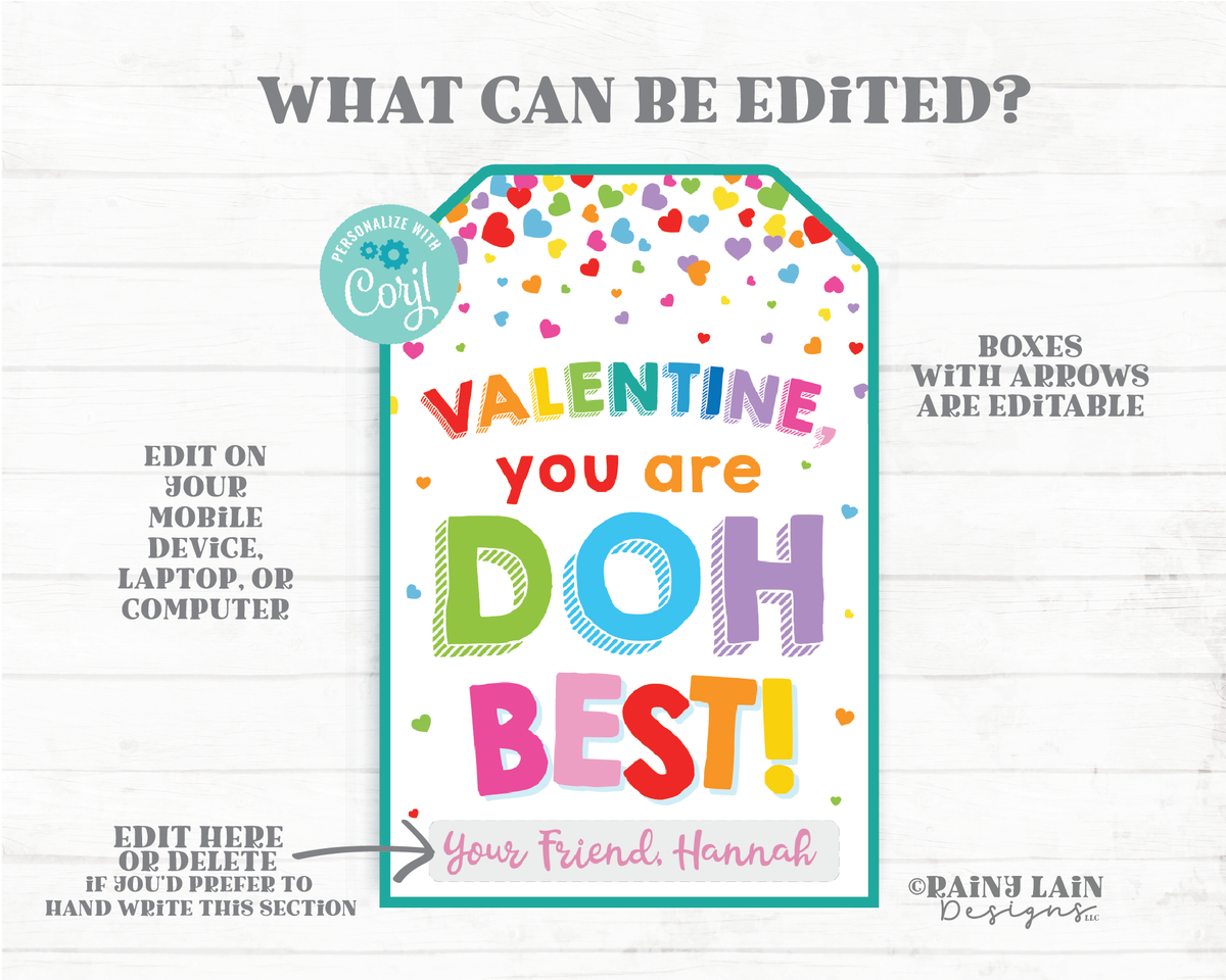 Personalized Playdough Doh You Want To Be My Valentine Stickers –  Chickabug