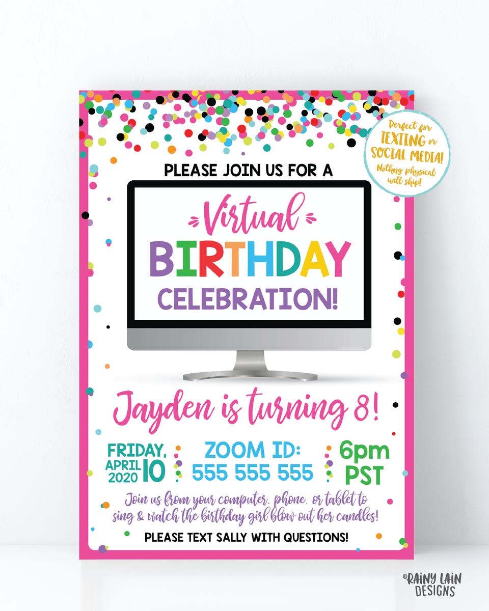 Zoom birthday outlet party invite