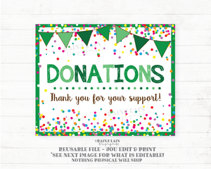 EDITABLE Donations Sign, Printable Fundraiser, Donate Military Troops, Children's Hospital, Local Heroes, Booth