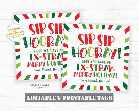 Thanks for helping Wrap Up another year Tag Printable Christmas Gift E –  Rainy Lain Designs LLC