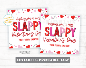 Slap Bracelet Valentine, Slappy Valentine's Day Tag, Editable Square Gift, Preschool, Classroom, Printable Kids Non-Candy Digital Download