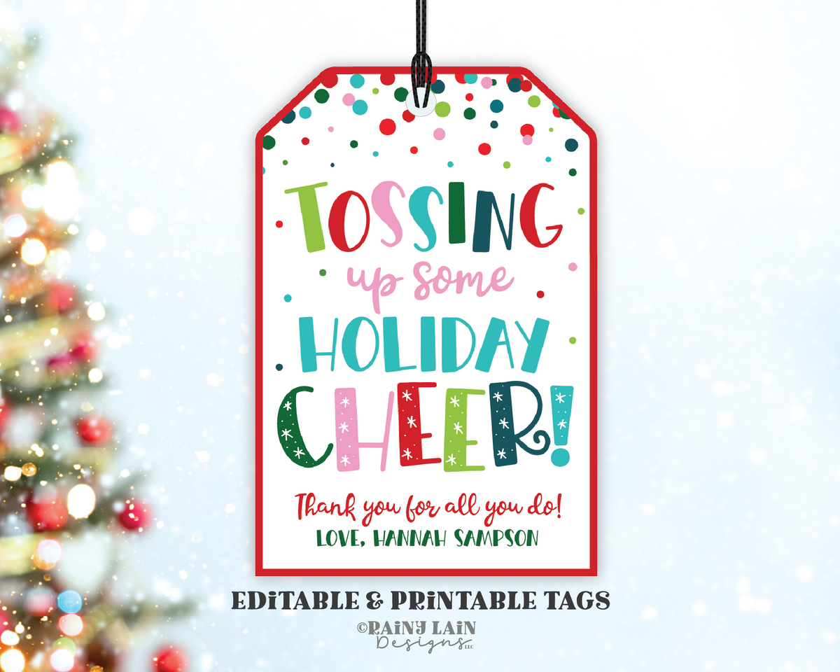 Tossing Up Some Christmas Cheer Tag, Holiday Tongs Gift, Staff, Cookin ...