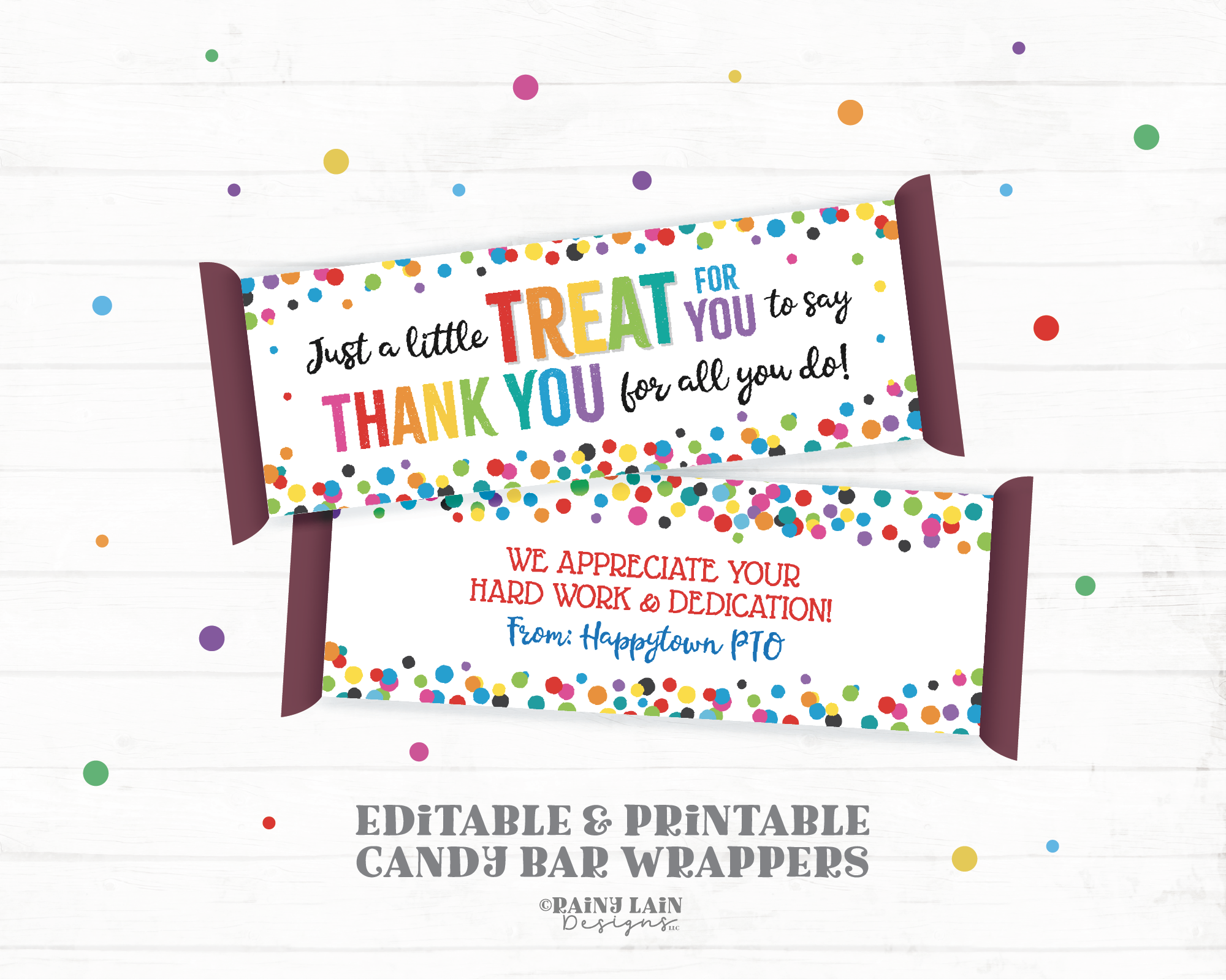 Printable Candy Bar Wrapper, Teacher Appreciation Candy Bar Wrapper, PTO PTA, Employee, Staff, Co-Worker, Volunteer, Nurse