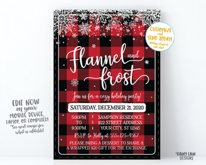 Flannel and Frost Invitation Flannel Holiday party Flannel and Frost Christmas Party Invite Holiday Cozy Holiday Celebration, Flannel Invite