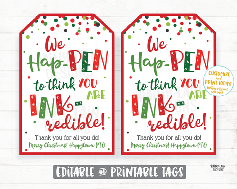 Thanks for helping Wrap Up another year Tag Printable Christmas Gift E –  Rainy Lain Designs LLC