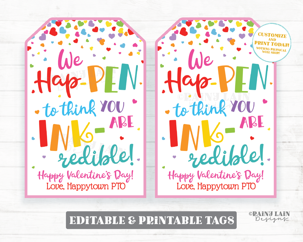 Printable Valentines, Editable Valentines, Coworker Gift