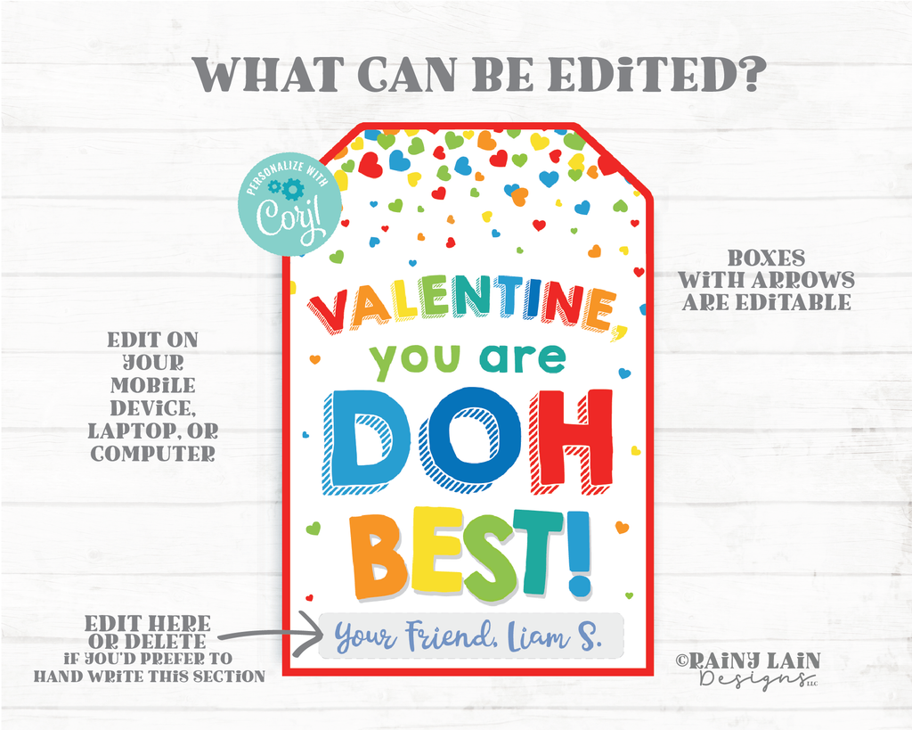 Personalized Playdough Doh You Want To Be My Valentine Stickers