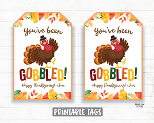 You've been Gobbled tag, You've been gobbled printable tag, Thanksgiving Wine Tag, Thanksgiving Gift Tag, Neighborhood Gift Exchange, Office